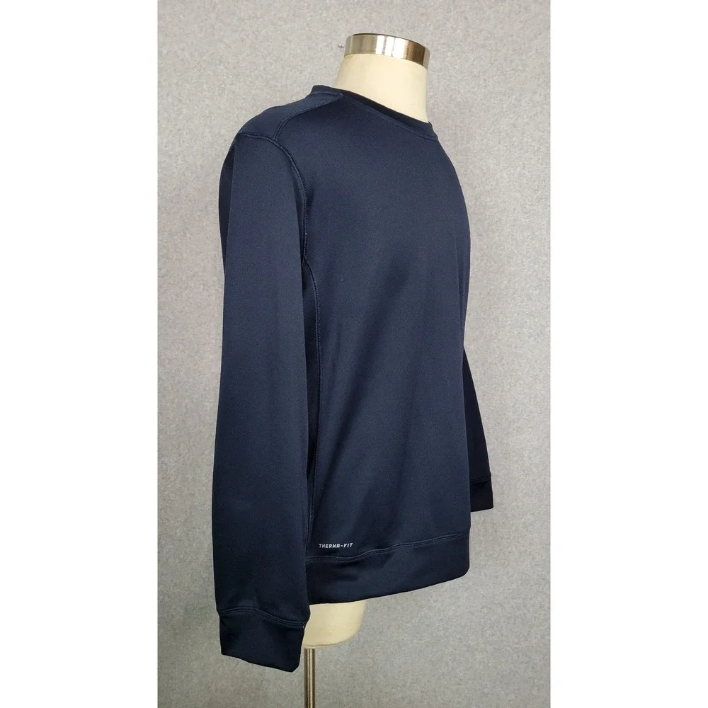 Nike‎ Therma-FIT Mens Navy Blue Crewneck Fleece Sweatshirt 408337-475 Size L